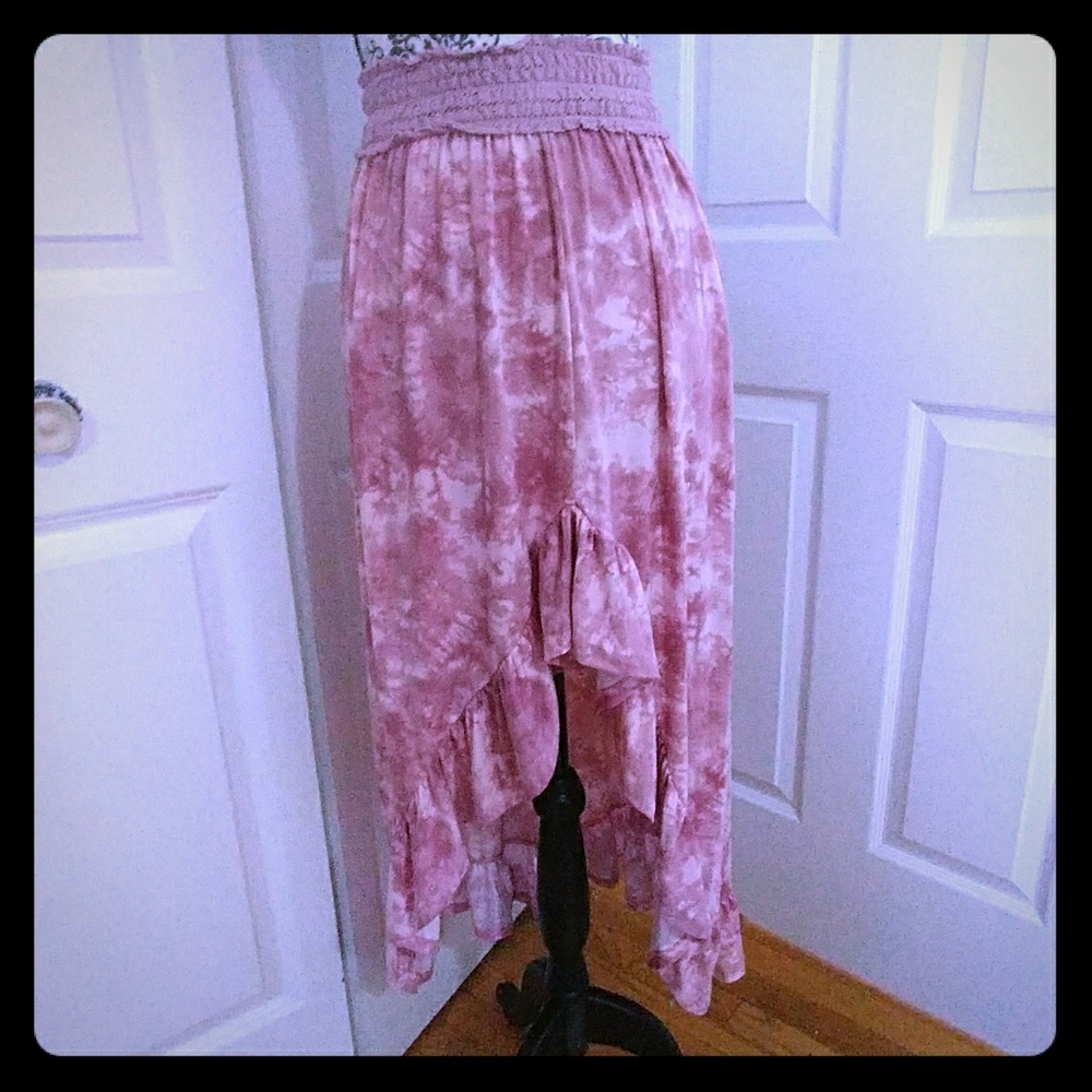 Women's Small shades of pink High Low TyeDye Skirt